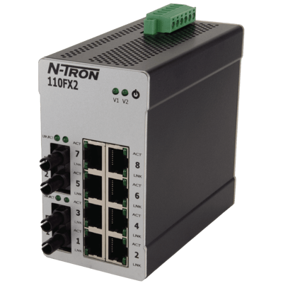 Red Lion Industrial Ethernet Switch, 110FX2